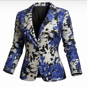 Le Suit women's blue abstractblazer